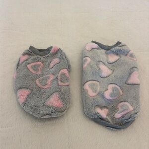Gray and Pink Heart Pet Sweaters